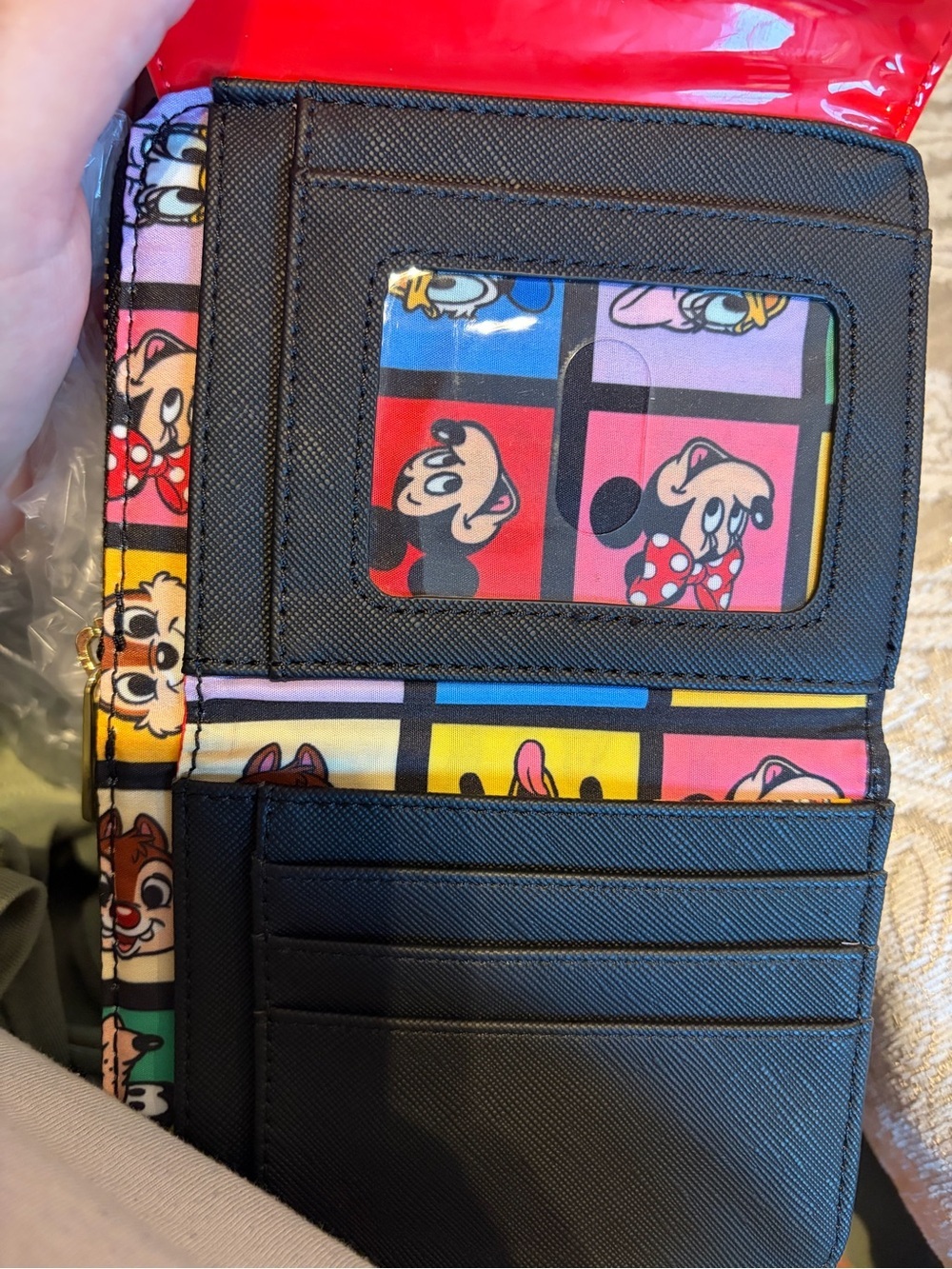 Loungefly Disney Red and Black Classic Characters Trifold Wallet - Picture 3 of 5